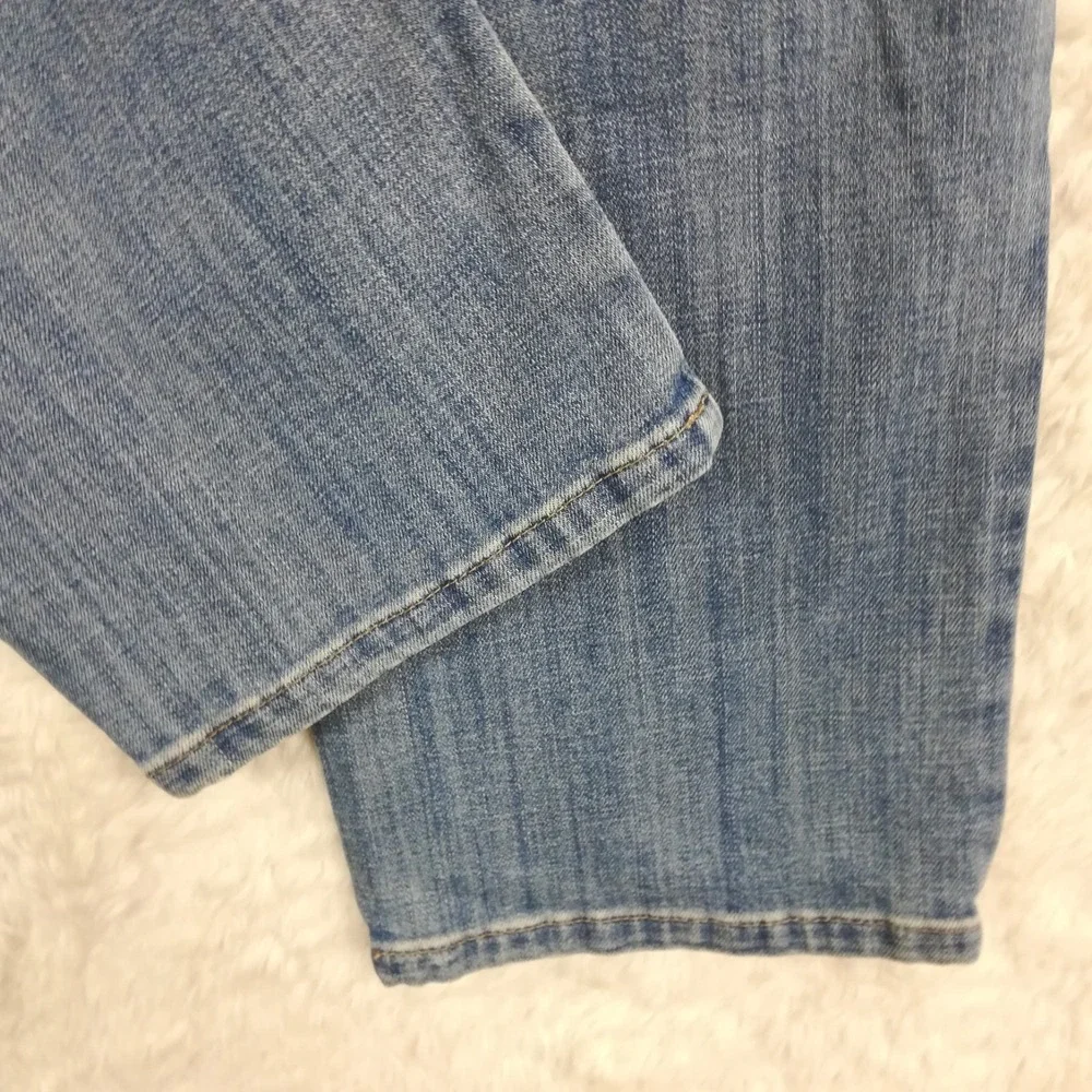 Lee Womens Jeans Straight Leg Relaxed Fit Blue‎ Denim Mid Light Wash Long 12L